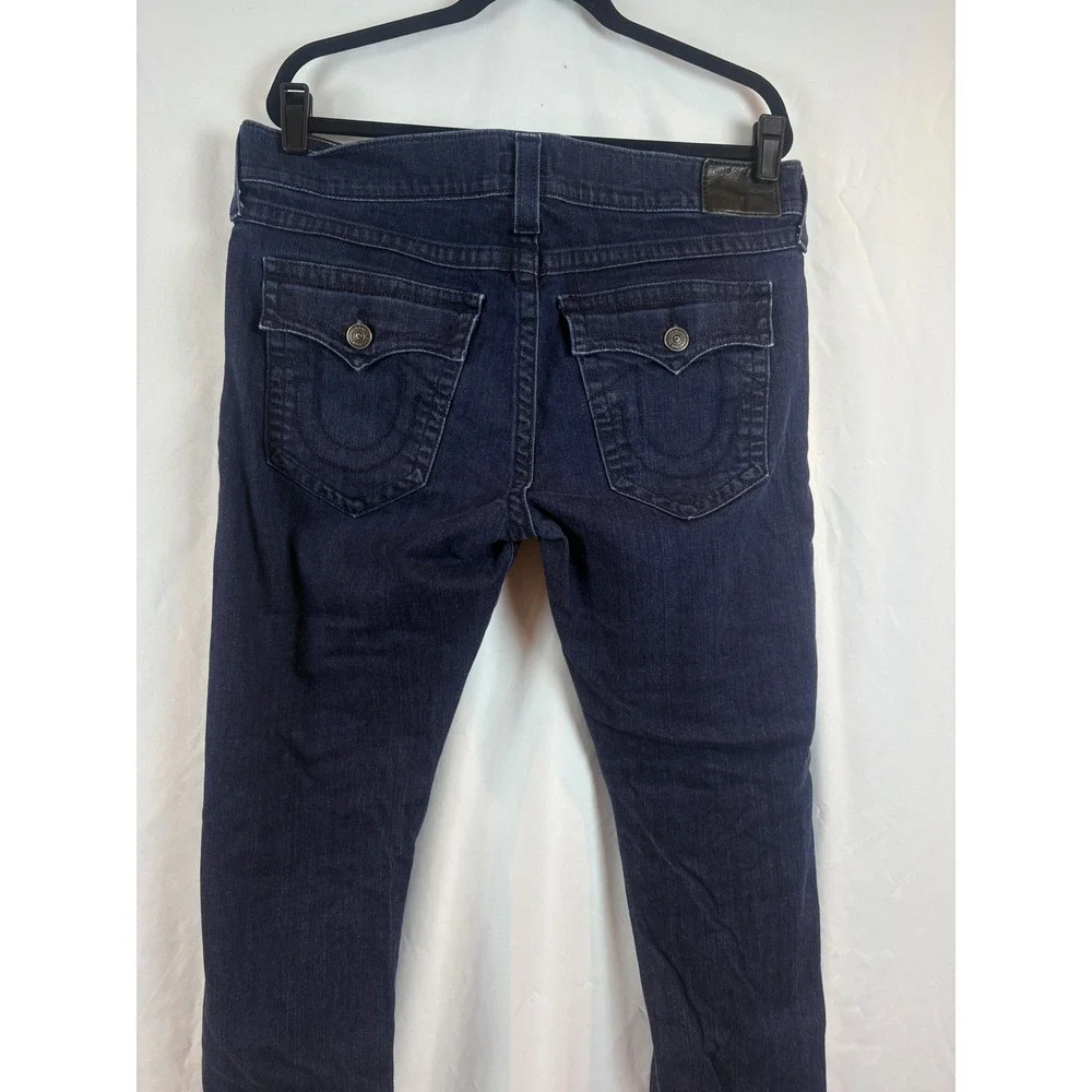True Religion Geno Relaxed Slim Jeans Mens‎ 38 Indigo Dark Wash Made in USA Blue
